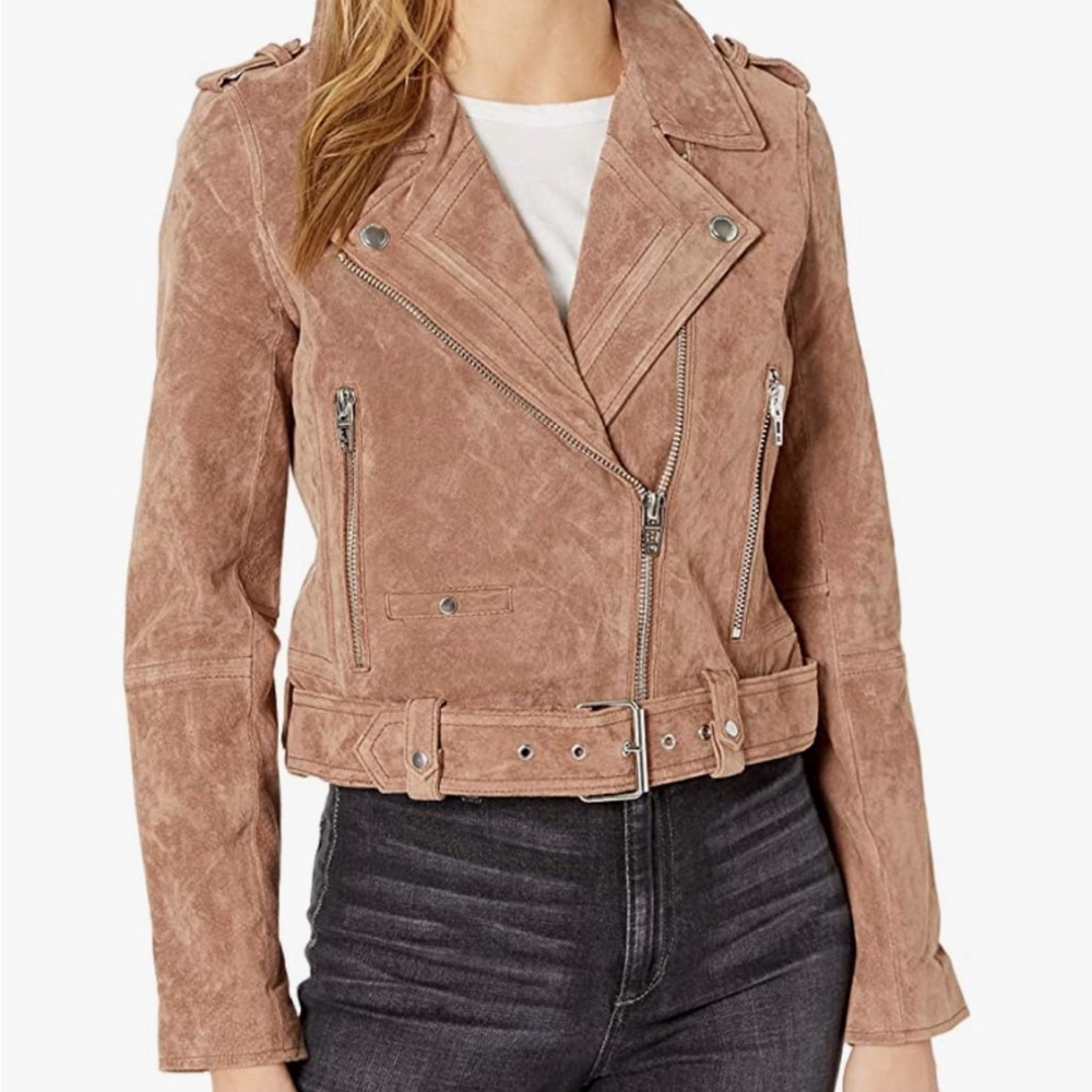Suede Leather Jacket Camel/Tan
